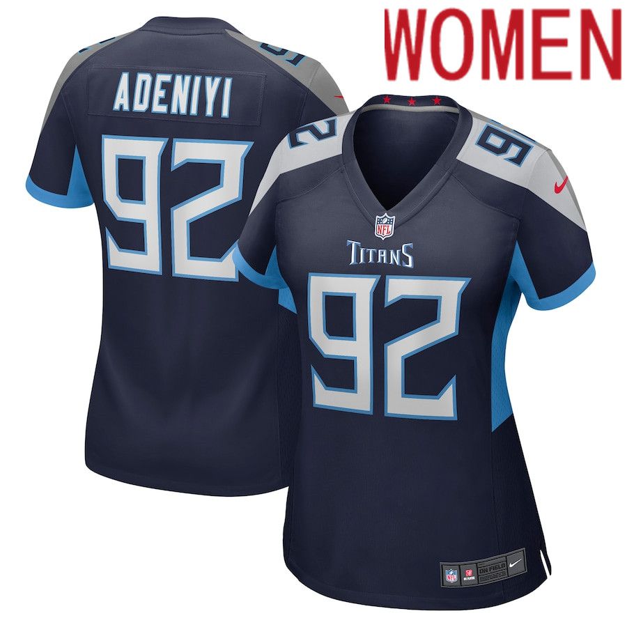 Women Tennessee Titans #92 Ola Adeniyi Nike Navy Game NFL Jersey